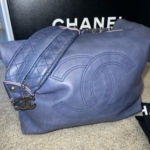 Chanel robins egg blue leather gorgeous runway bag vintage 2008 silver hardware